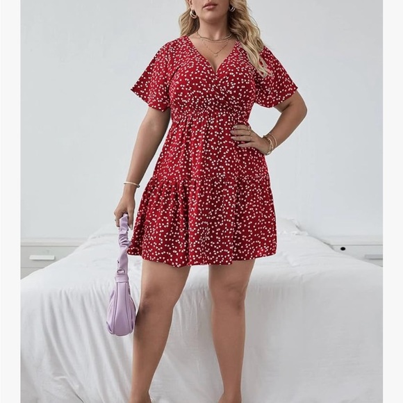 NWOT - Red Dress with White Hearts - Picture 8 of 8